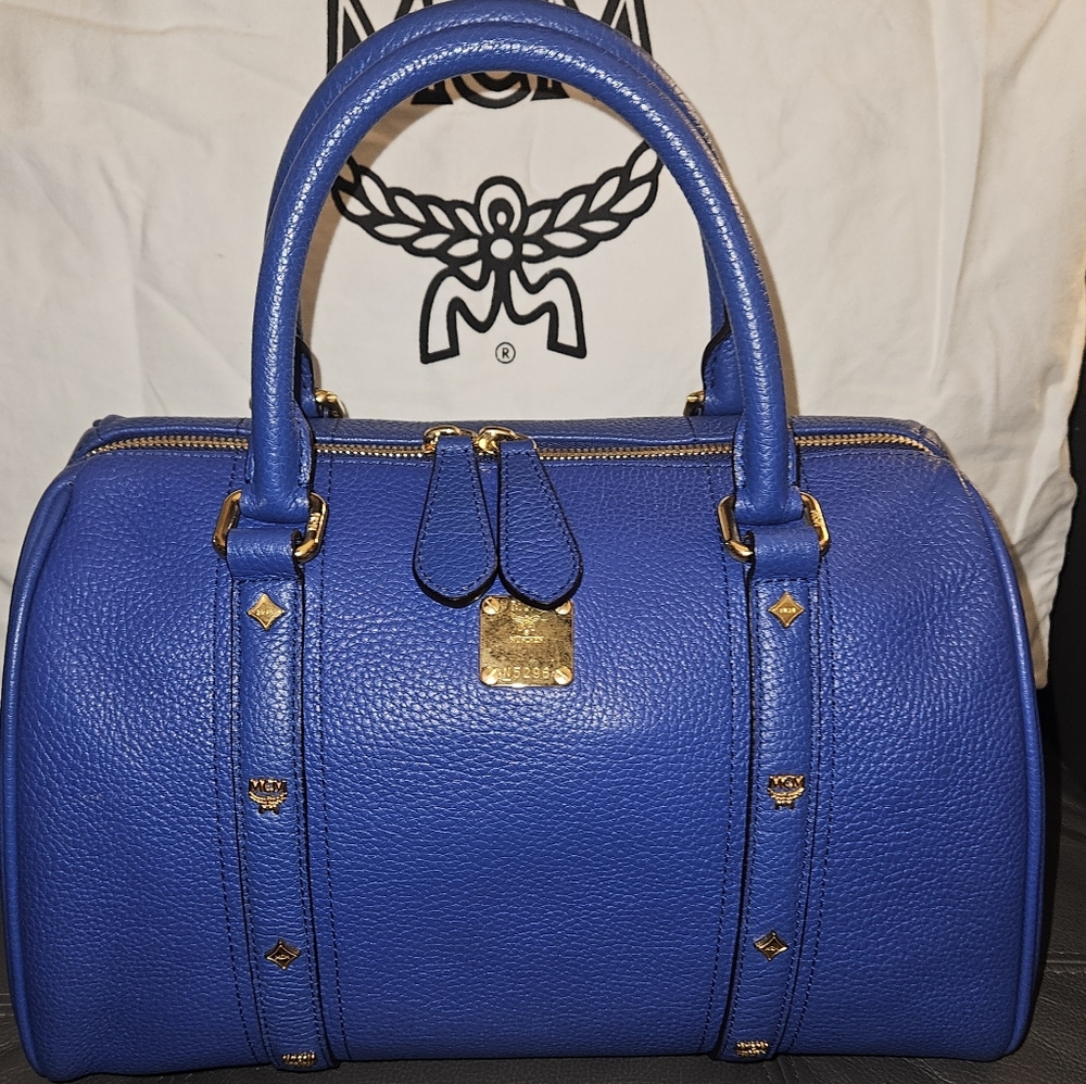 MCM Blue Boston Bag